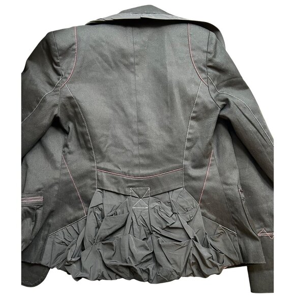 CARLO PIK Women's Black Tailored Punk Statement Jacket Milan Street Style Sz 6 - Picture 10 of 13